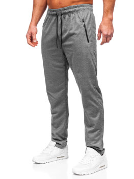 Antracytowe spodnie męskie dresowe Denley JX6115