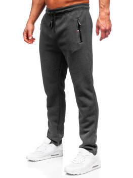 Antracytowe spodnie męskie dresowe nadwymiarowe Denley JX6216