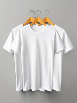 Biały T-shirt damski bez nadruku Denley SD211-3P 3PACK