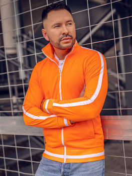 Bluza męska na stójkę rozpinana retro style pomarańczowa Bolf 2126A