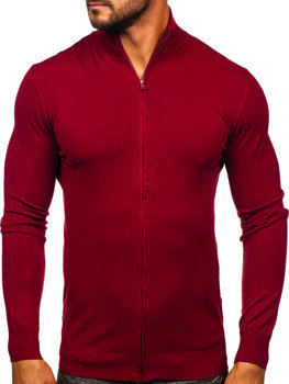 Bordowy sweter męski rozpinany Denley MM6004