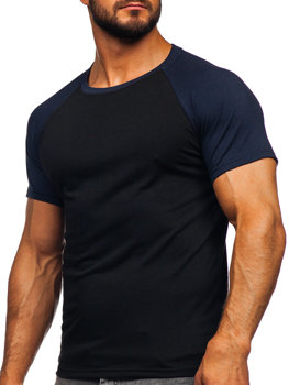 Czarno-granatowy t-shirt męski Denley 8T82