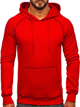 Czerwona bluza męska z kapturem Denley 8B152