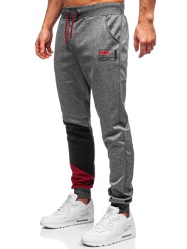 Grafitowe joggery dresowe spodnie męskie Denley K20003