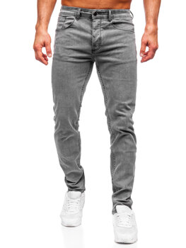 Grafitowe spodnie jeansowe męskie slim fit Denley MP0192GC
