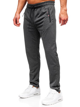 Grafitowe spodnie męskie dresowe Denley JX6320