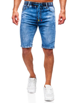 Granatowe krótkie spodenki jeansowe męskie Denley TF183