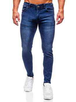 Granatowe spodnie jeansowe męskie regular fit Denley 1969