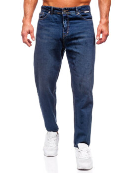 Granatowe spodnie jeansowe męskie regular fit Denley GT27