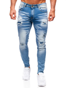 Granatowe spodnie jeansowe męskie skinny fit Denley E7869B