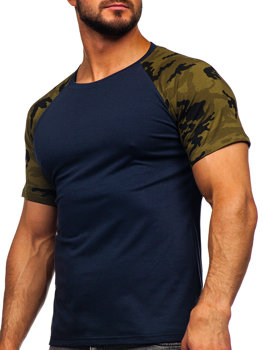 Granatowy-moro t-shirt męski Denley 8T82