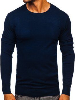 Granatowy sweter basic męski Denley YY01