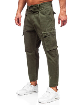 Khaki spodnie materiałowe bojówki męskie Denley 77323