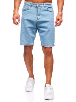Niebieskie krótkie spodenki jeansowe męskie Denley 0630