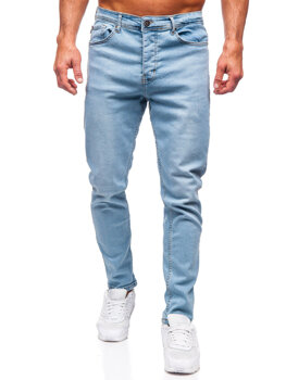 Niebieskie spodnie jeansowe męskie regular fit Denley 6324