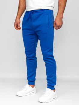 Spodnie męskie joggery dresowe kobaltowe Denley CK01