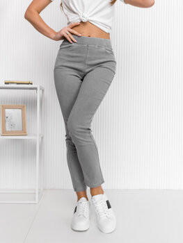 Szare jeansowe legginsy damskie Denley S113