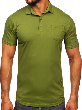 Zielona bawełniana koszulka polo męska Denley 143006