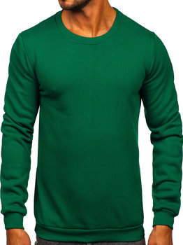 Zielona bluza męska bez kaptura Denley HW3102