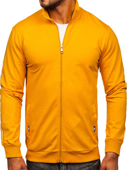 Żółta bluza męska na stójkę rozpinana Denley 8756