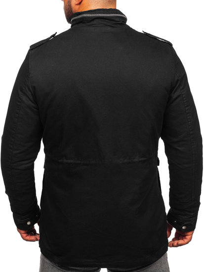Bawełniana kurtka męska zimowa czarna Denley 5599