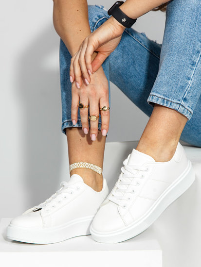 Białe buty damskie sneakersy Denley 956