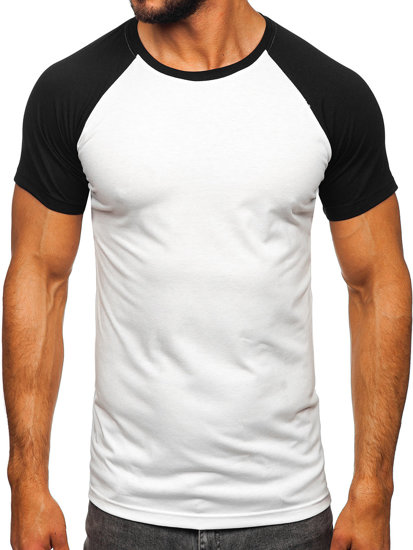Biało-czarny t-shirt męski Denley 8T82