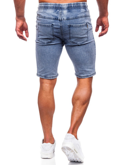 Błękitne krótkie spodenki jeansowe męskie Denley MP0273BS