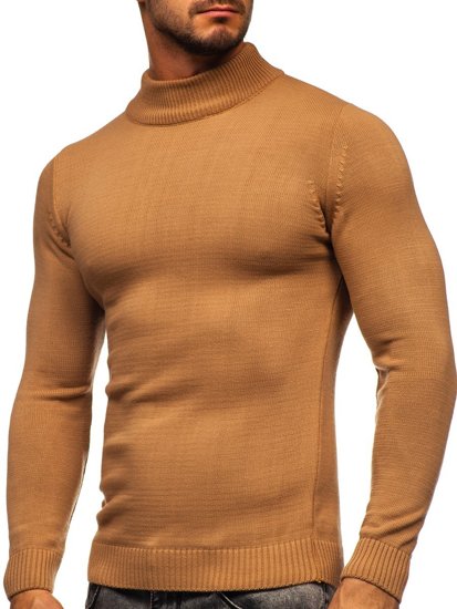 Brązowy sweter męski golf Denley 4600