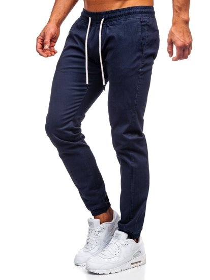 Ciemnogranatowe spodnie męskie joggery Denley 1145