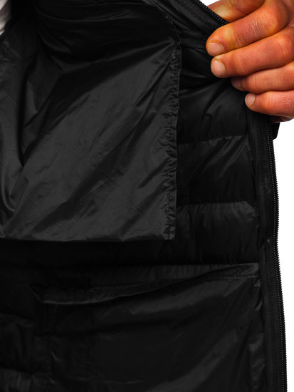Czarna pikowana kurtka przejściowa męska Denley M13012