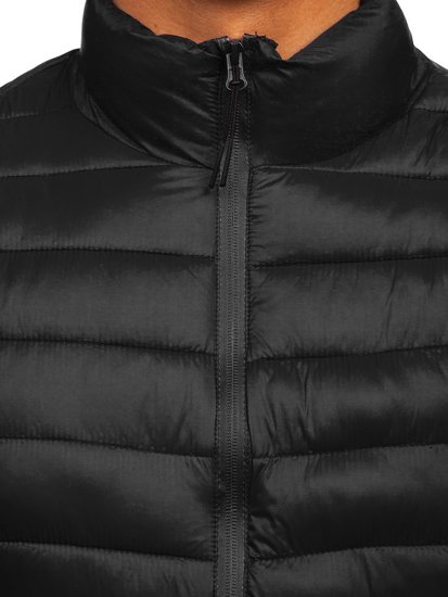 Czarna pikowana przejściowa kurtka męska Denley 13007
