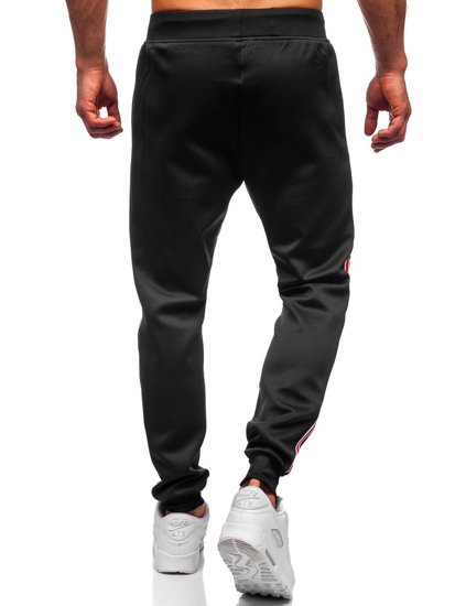 Czarne joggery dresowe spodnie męskie Denley K20025