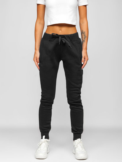 Czarne spodnie dresowe damskie Denley CK-01