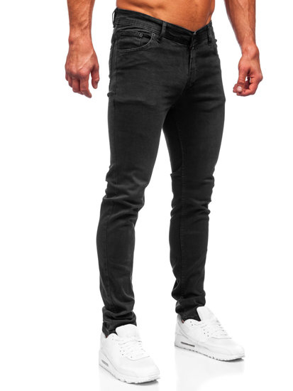 Czarne spodnie jeansowe męskie slim fit Denley 6693S