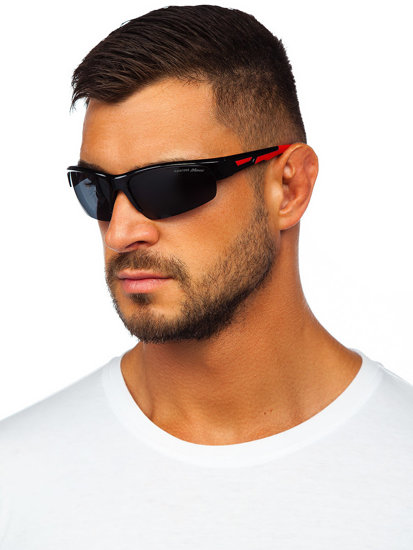 Czarno-czerwone okulary przeciwsłoneczne Denley MIAMI10