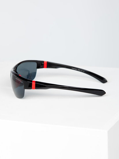 Czarno-czerwone okulary przeciwsłoneczne Denley PLS6