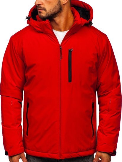 Czerwona kurtka męska zimowa sportowa Denley HH011