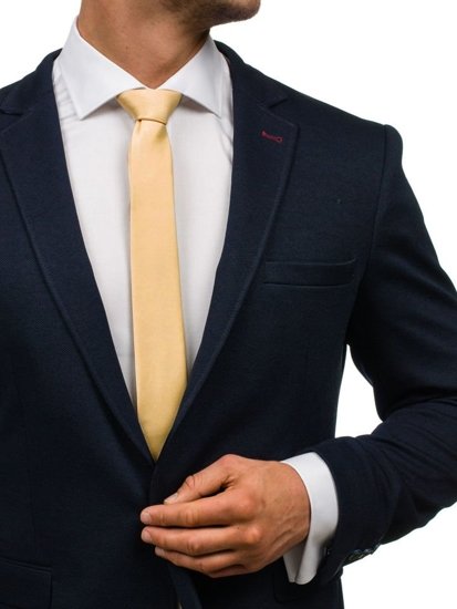 Elegancki krawat męski pomarańczowy wąski Denley K001