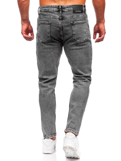 Grafitowe spodnie jeansowe męskie regular fit Denley 6015