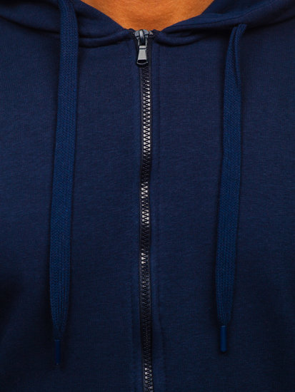 Granatowa gruba rozpinana bluza męska z kapturem Bolf 2008