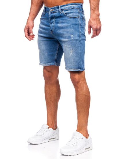 Granatowe krótkie spodenki jeansowe Denley 0466