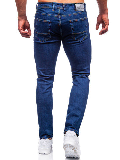 Granatowe spodnie jeansowe męskie regular fit Denley 6558