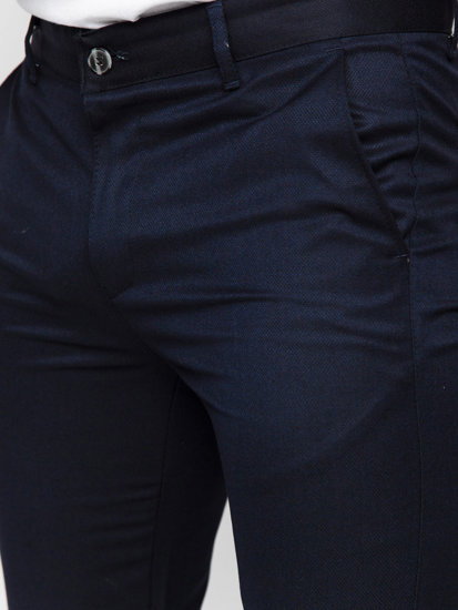 Granatowe spodnie materiałowe chinosy męskie Denley 0030