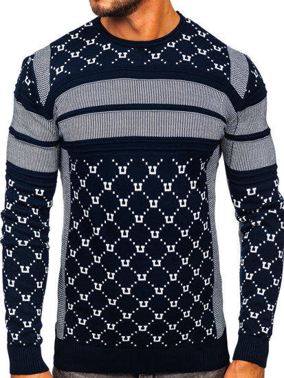 Granatowy sweter męski Denley 1059