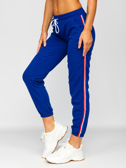 Kobaltowe spodnie dresowe damskie Denley YW01020