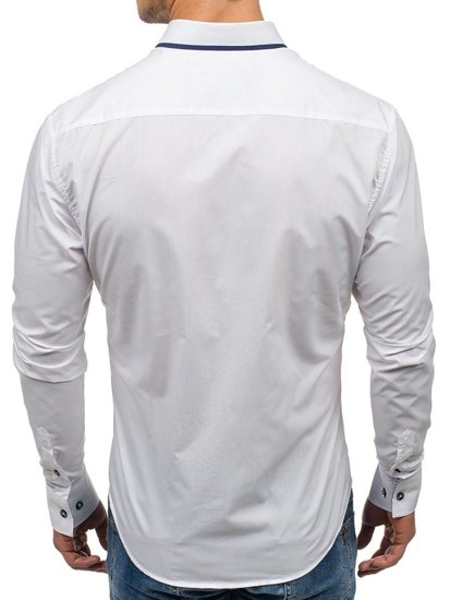 Koszula męska elegancka z długim rękawem biała Bolf 6857