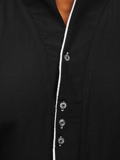 Koszula męska z długim rękawem czarna Bolf 5720