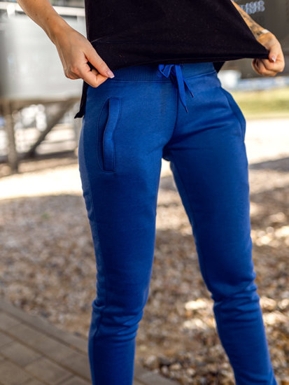 Niebieskie spodnie dresowe damskie Denley CK-01B