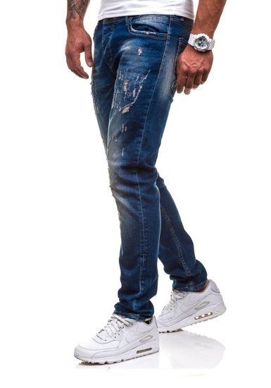 Spodnie jeansowe męskie granatowe Denley 4838-1(1017)